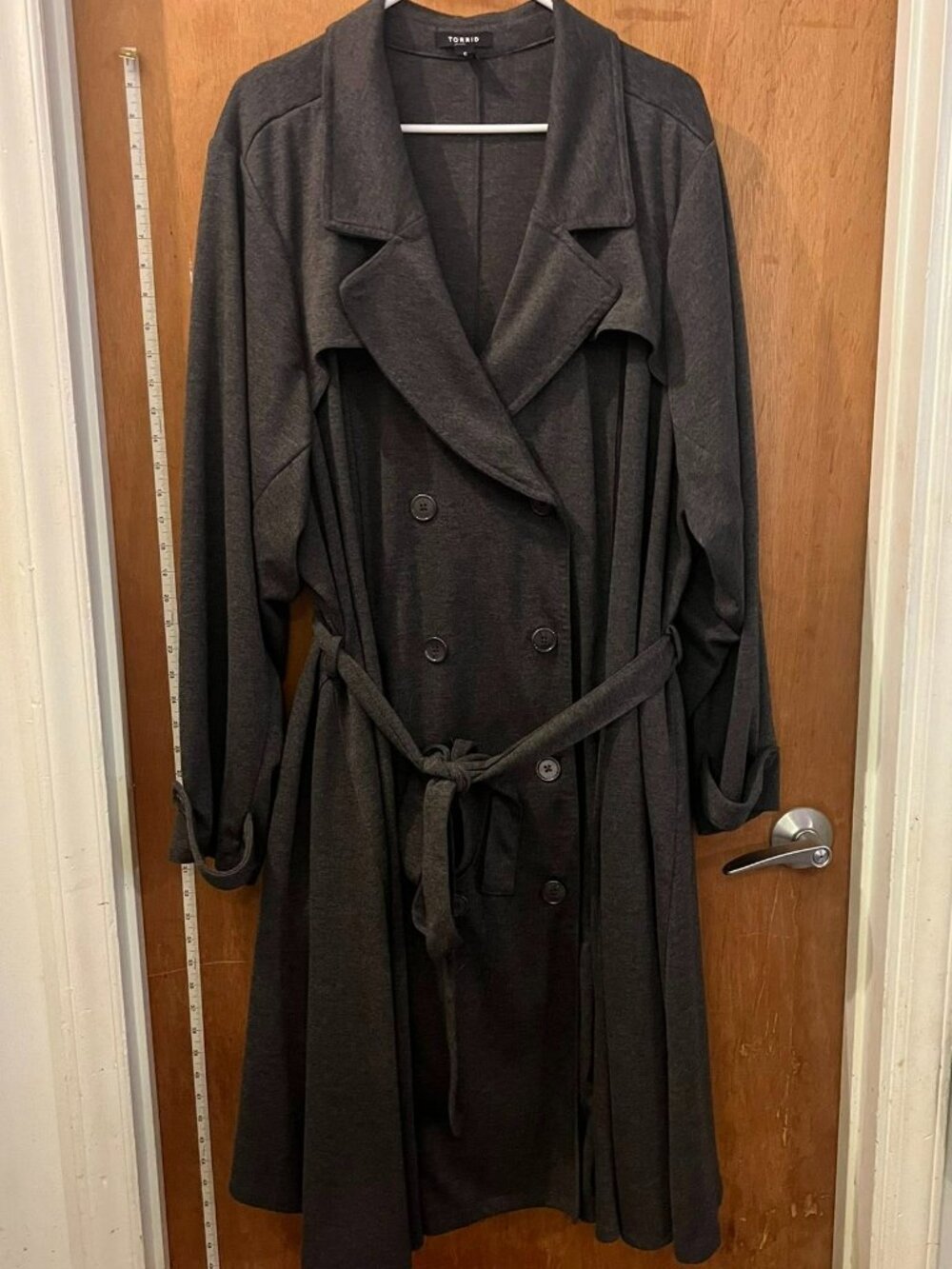 Size 6(6X) - Torrid - Dark Gray Peacoat Style Coat